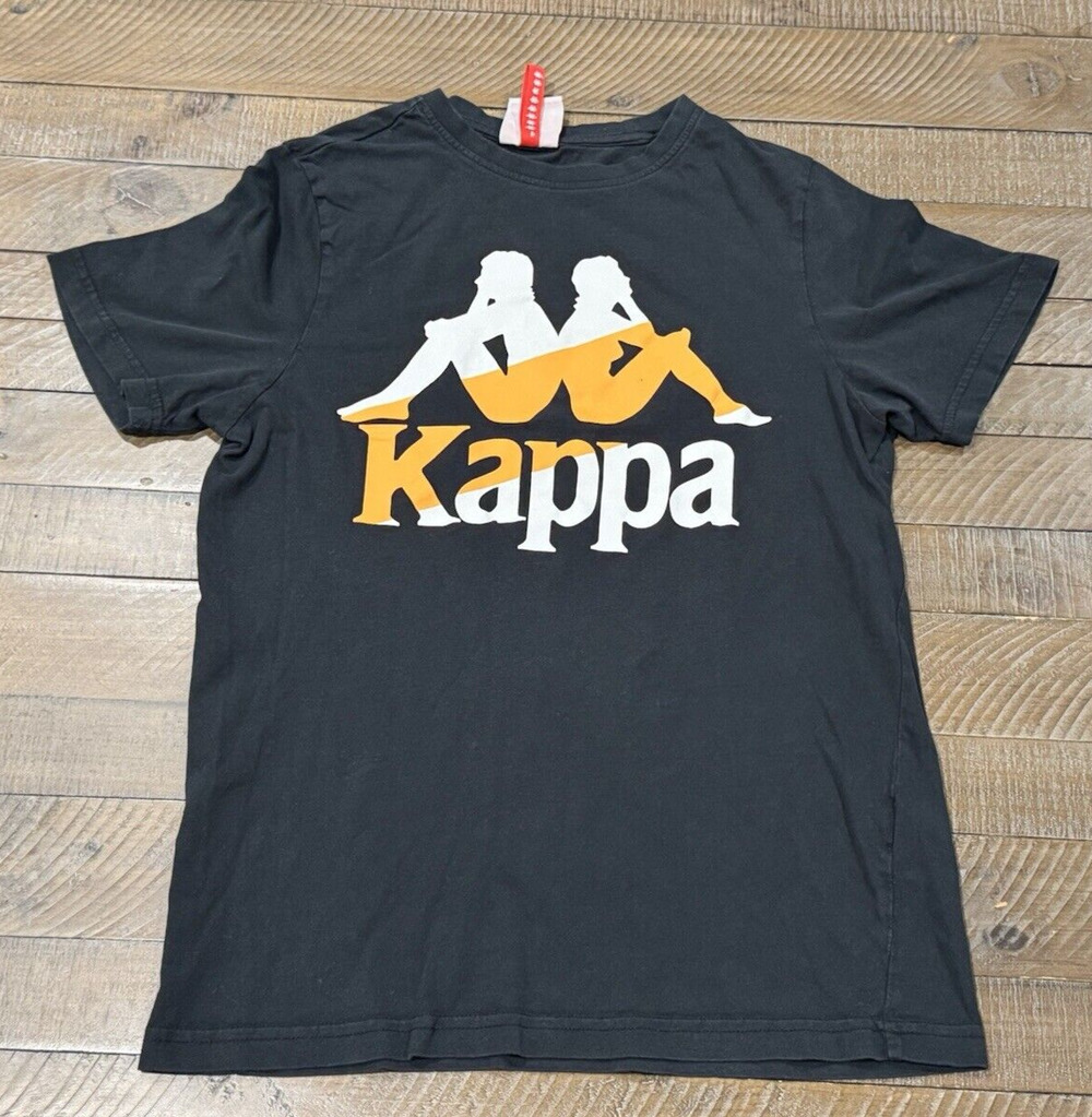 Kappa Men's Authentic Football Barta Black T shirt Tee - Size S